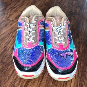 Multicolor Flagship Glitter Sequin Sneakers 9